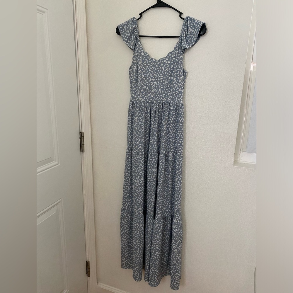 Blue Floral Maxi Dress